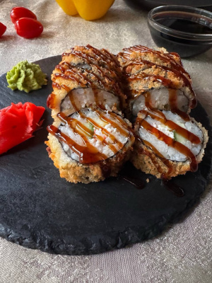 ТЕМПУРА КРАБ С ОМЛЕТОМ